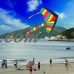 Outdoor Sky Dancer Toy Kite 600D Polyester Fiberglass Triangle Flying Kite with Long Tail   